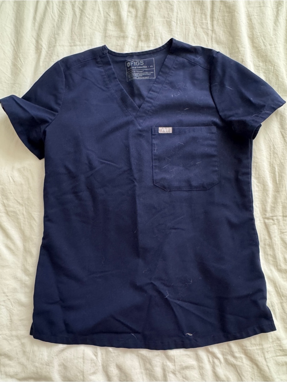 FIGS Navy V-Neck Scrub Top
